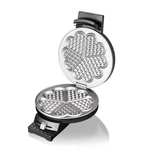 Cloer 180 Fier de vafe pentru o vafa cu inima, 930 W, dimensiune vafe 16 cm, placi grele de copt, semnal optic si acustic, metal, negru - Img 2