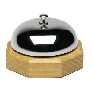 Clopot de masa Westmark 9,1 cm, Culoare ArgintieHellbraun, Material LemnMetal