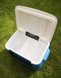 Coleman Racitor pasiv 50 QT Poly-lite plasa pe roti, Thermobox capacitate 47 L, cutie de gheata mobila cu roti - Img 10