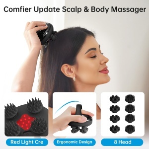 COMFIER Kopfmassagegerat IPX7 Masaj Scalp Electric cu 3 Moduri si Functie Termica - Img 2