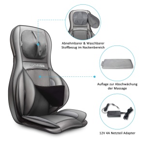 COMFIER Shiatsu Massagesitzauflage cu masaj Shiatsu rulare vibratii si aer comprimat functie de incalzire - Img 7