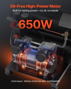 Compresor aer VEVOR FB1390D-108BS-10C18 18L 650W ultra-silentios 120PSI - Img 2