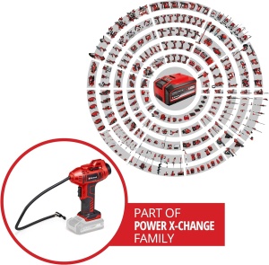 Compresor auto fara fir Einhell CE-CC 18 Li-Solo Power X-Change (Li-Ion, 18 V, max. 11 bar, furtun de aer comprimat de 60 cm, automat. Functie de oprire, furnizata fara baterie si fara incarcator) - Img 2