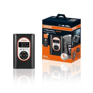 Compresor de aer OSRAM TYREinflate 4000, cu acumulator Li-Ion, cabless, LED