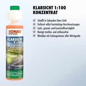 Concentrat curatare SONAX KlarSicht 1100, 250 ml, pentru parbriz - Img 3