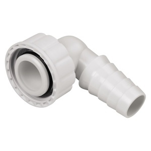 Conector furtun Xavax pentru sifon perete, unghiular, alb, pentru masini de spalat si vase - Img 2