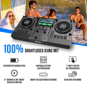 Controler DJ Numark Mixstream Pro Go, portabil, cu Wi-Fi si boxe integrate - Img 2