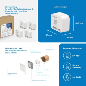 Controler Smart pentru Iluminat si Rulouri Bosch Smart Home, 4 bucati, Zigbee 3.0 - Img 3