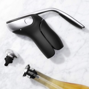 Corkenzieher OXO Good Grips cu maner ergonomic, negru-silver, cu cutter detasabil - Img 8