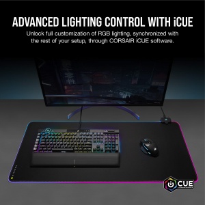 Corsair MM700 RGB Extended Cloth Mouse Pad - 930mm x 400mm - Iluminare RGB 360deg - Hub cu doua porturi USB - Cauciuc gros - Negru - Img 8