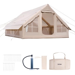 Cort gonflabil VEVOR ZJTM1361 pentru camping 4x3x2 m 5-8 persoane material Oxford rezistent la intemperii - Img 9