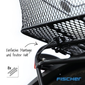 Cos de bicicleta FISCHER 50171, negru, capacitate 25 kg, usor de montat - Img 3