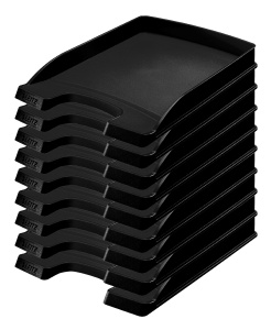 Cos de birou Leitz Plus 52370095, 10 bucati, A4, negru, premium