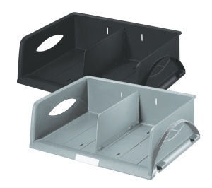 Cos de birou Leitz Sorty 52300095, A4 Maxi, 3 compartimente, negru - Img 2