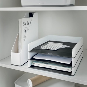 Cos de birou Leitz WOW A4, 4 bucati, design modern, negrugri - Img 2