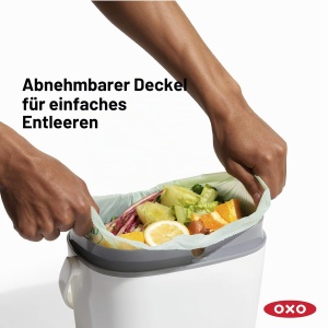 Cos de compost OXO Good Grips, 6.6 L, albgri, cu design anti-odori - Img 4
