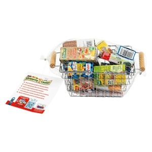 Cos de cumparaturi metalic Theo Klein 7202 cu produse alimentare pentru copii - Img 4