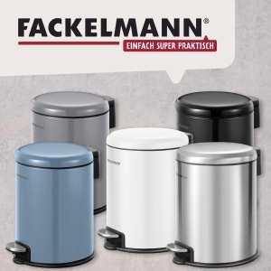 Cos de gunoi FACKELMANN MILANO 3L Alb mat, cu capac, pentru baie si WC - Img 6