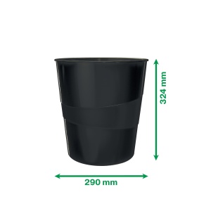 Cos de gunoi Leitz Recycle, 15 litri, 6 bucati, negru - Img 4