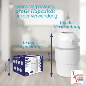 Cos de gunoi pentru scutece Chicco, capacitate 35 scutece, design compact, alb - Img 3