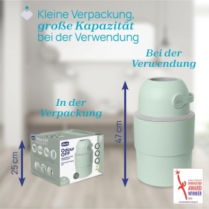 Cos de gunoi pentru scutece Chicco, compact, 35 scutece, verde - Img 3
