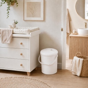 Cos de gunoi pentru scutece Rotho Babydesign Bella Bambina, 10L, Alb - Img 4