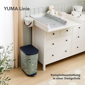 Cos de gunoi pentru scutece Rotho Babydesign YUMA, 40x28.5x51 cm, Alb - Img 6