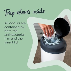 Cos de gunoi pentru scutece Tommee Tippee Simplee, capacitate 23 scutece, culoare gri - Img 3