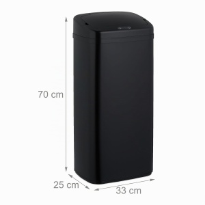 Cos de gunoi Relaxdays cu senzor, 40l, negru, cu suport pentru saci - Img 4