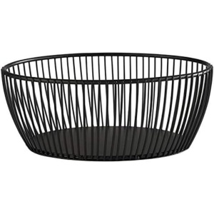 Cos metalic oval APS SVART, 20 cm x 15 cm x 8 cm, negru, stapalabil