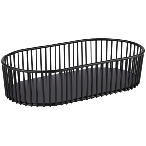 Cos oval metalic APS Korb URBAN, 29 x 16 cm, H 7 cm, negru