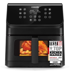 COSORI Airfryer, friteuza cu aer de 6.2 l cu fereastra de vizualizare si memento de agitare, friteuza cu aer 12 in 1, friteuza cu 85% mai putina grasime, 50 de retete, 55% economie de energie, curatare usoara - Img 1