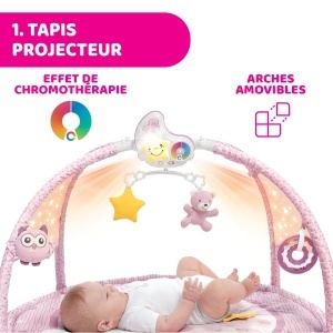 Covor de activitate pentru bebelusi Chicco Enjoy Colours 3in1, cu proiector si muzica, 83 cm - Img 3