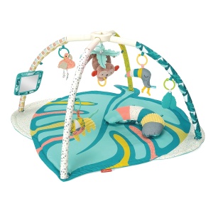 Covor de joaca Infantino 4-in-1 Deluxe, cu 4 jucarii detasabile, culori tropicale