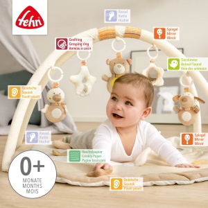 Covoras de activitati pentru bebelusi Fehn 3-D Rainbow 5 jucarii detasabile 80x105 cm - Img 3