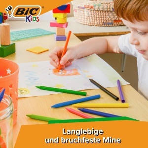 Creion cerat BIC Kids Plastidecor, 24 culori, inclusiv auriu si argintiu - Img 4