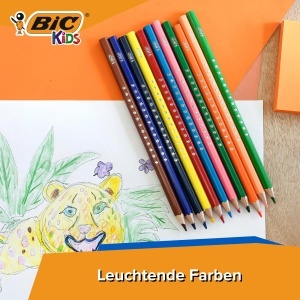 Creion colorat BIC Kids, 36 culori, din lemn responsabil - Img 3