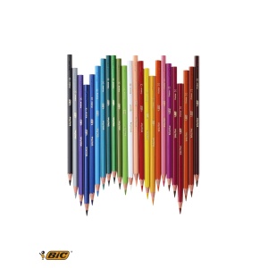 Creion colorat BIC Kids Evolution ECOlutions, 60 bucati, 50 material reciclat, bruchsicher - Img 3