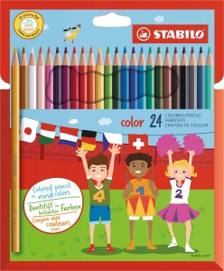 Creion colorat STABILO - ideal pentru scoala, 2.5 mm, din lemn sustenabil