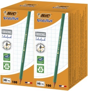 Creion grafit BIC Evolution Original, 200 bucati, rezistent la socuri, reciclabil