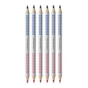 Creion Jumbo Faber-Castell Grip, 6 bucati, rosu-albastru
