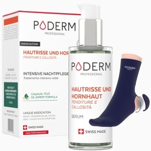 Crema de noapte PODERM pentru repararea crapaturilor si ingrijirea calcaielor - 100 ingrediente naturale