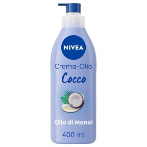 Crema hidratanta NIVEA cu ulei de cocos si Monoi, 400 ml, pentru piele catifelata