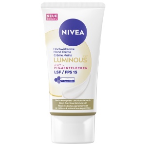 Crema pentru maini NIVEA LUMINOUS630, 50 ml, cu SPF 15 si acid hialuronic