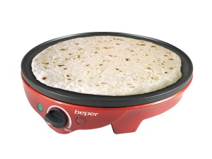 Crepiera electrica BEPER BT700Y 1300W antiaderenta 30 cm rosunegru - Img 4