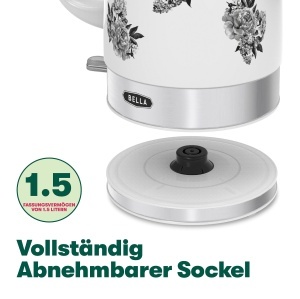 Cric electric Bella cu capacitate de 1,5 litri, 1500W, design elegant cu flori - Img 3