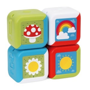 Cub de activitati Chicco 2in1 set cu 4 blocuri colorate pentru copii 10-36 luni