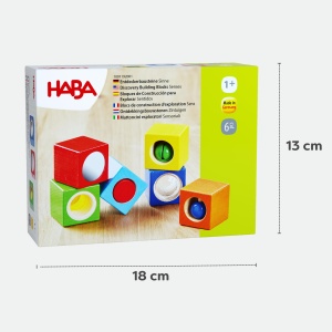 Cubes de explorare HABA 6 piese din lemn colorate pentru copii de la 1 an - Img 6