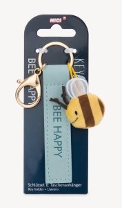Culoare turcoaz, breloc NICI Bee Happy, 10cm, cu bumbac plush - Img 4