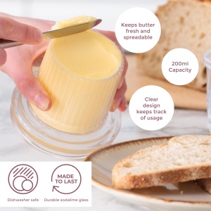 Cupa pentru unt Kilner, 200 ml, din sticla, capac etans - Img 4
